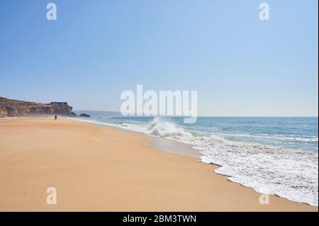 Praia da Nazaré e Praia do Norte, Férias, 2019 Banque D'Images