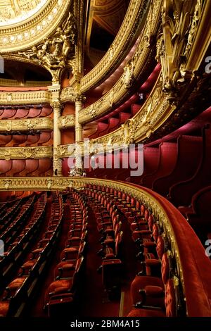 Vue intérieure l'auditorium du Palais Garnier Opéra National de Paris.Paris.France Banque D'Images