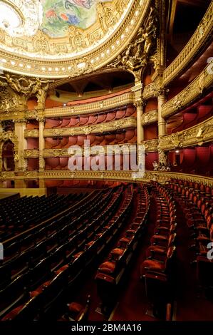 Vue intérieure l'auditorium du Palais Garnier Opéra National de Paris.Paris.France Banque D'Images