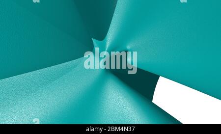 Arrière-plan abstrait 3D chaotique de motifs géométriques courbes de couleur sarcelle avec éclairage et ombres pour diverses applications Banque D'Images