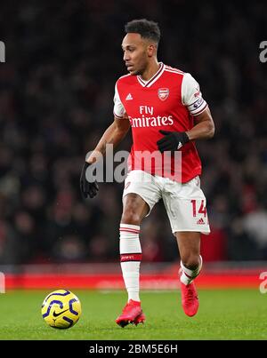 Photo du dossier datée du 16-02-2020 du Pierre-Emerick Aubameyang d'Arsenal. Banque D'Images