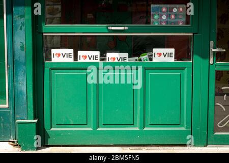 J'aime les panneaux de signalisation de Vienne dans un magasin d'époque à Vienne Banque D'Images