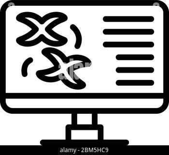 Icône de chromosomes, style de contour Illustration de Vecteur