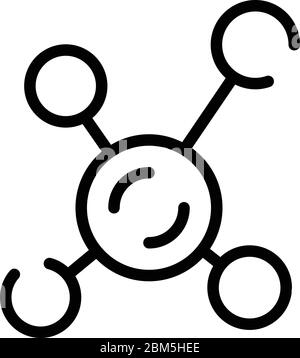 Icône des cellules nucléaires, style de contour Illustration de Vecteur