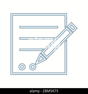 Belle icône de ligne vectorielle de rapport d'écriture Illustration de Vecteur