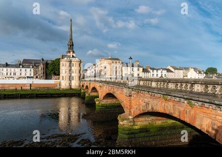 pont auld d'ayr, ville d'ayr Banque D'Images