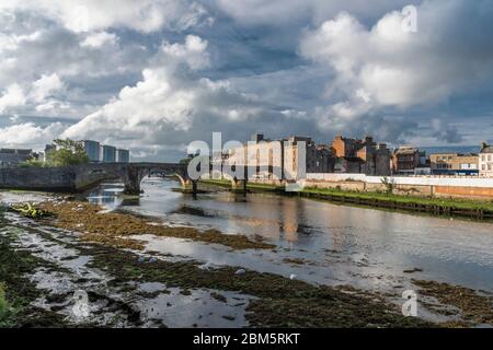 pont auld d'ayr, ville d'ayr Banque D'Images