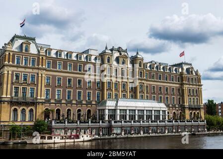 Amsterdam, pays-Bas - 8 septembre 2018 : façade de l'hôtel Amstel à Amsterdam, pays-Bas Banque D'Images