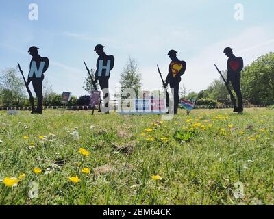 Eastchurch, Kent, Royaume-Uni. 7 mai 2020. VE préparatifs de la journée dans le village d'Eastchurch, Kent. Eastchurch est connu comme la « maison de l'aviation britannique », car Eastchurch Airfield a vu le premier vol contrôlé par un pilote britannique sur le sol britannique. Crédit : James Bell/Alay Live News Banque D'Images