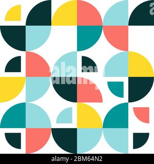 Le modernisme suisse forme ronde géométrique arrière-plan. Motif vectoriel sans couture avec géométrie suédoise moderne Illustration de Vecteur