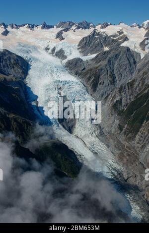 Glacier Franz Josef dans le parc national du Mont Cook, Nouvelle-Zélande Banque D'Images
