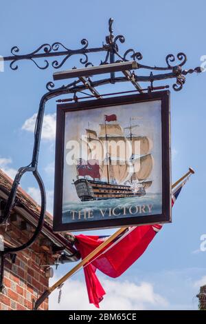 Le signe de la victoire, Hamble le Rice, Hampshire, Royaume-Uni Banque D'Images