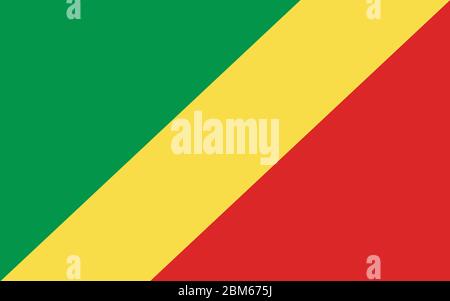 Motif vectoriel de drapeau Congo. Illustration du drapeau congolais rectangulaire. Le drapeau national de la République du Congo est un symbole de liberté, de patriotisme et d'indépendance. Illustration de Vecteur