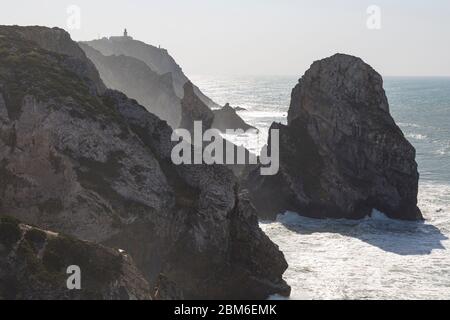 Cabo da Roca ist der westlichste Punkt des Festlands des europäischen Kontinents. Er liegt au Portugal an der Atlantikküste Banque D'Images