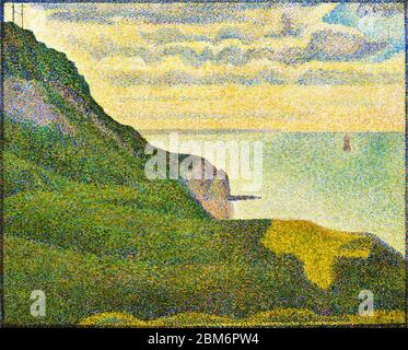 Georges Seurat, peinture de paysage, paysage marin à Port-en-Bessin, Normandie, 1888 Banque D'Images