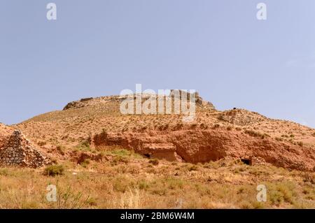 Ruines du château musulman de Hita. 23 juillet 2019. Hita Guadalajara Castilla la Mancha. Espagne. Vacances touristiques de voyage Banque D'Images