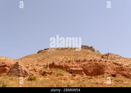 Ruines du château musulman de Hita. 23 juillet 2019. Hita Guadalajara Castilla la Mancha. Espagne. Vacances touristiques de voyage Banque D'Images