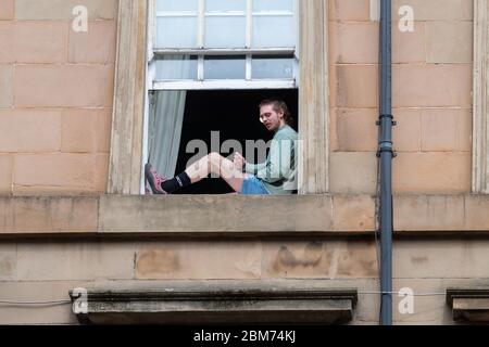 Glasgow, Écosse, Royaume-Uni. 7 mai 2020. Verrouillage du coronavirus Glasgow, Écosse: Observation du message de 'maison' dans le West End de Glasgow crédit: Kay Roxby/Alay Live News Banque D'Images