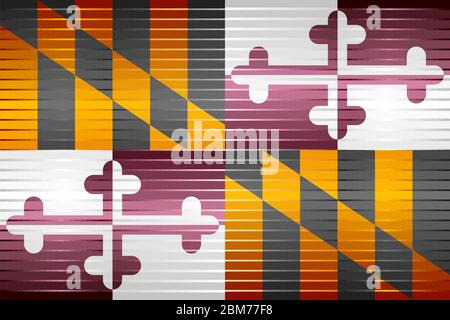 Drapeau de la Grunge brillante du Maryland - Illustration, drapeau tridimensionnel du Maryland Illustration de Vecteur