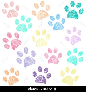 Couleurs arc-en-ciel. Arrière-plan imprimé patte coloré Illustration de Vecteur