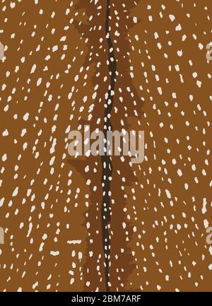 Motif à imprimé cerf Chital/Axis sans couture avec petites taches blanches sur le marron. Motif animal sans coutures pour les textiles, la mode et le design intérieur. Illustration de Vecteur