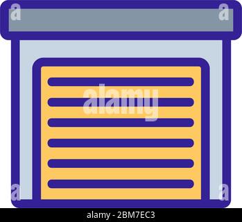 illustration du contour de l'icône de l'entrée automatique au garage Illustration de Vecteur