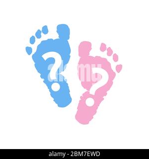 Empreintes De Pied Pour Bebe Bebe Sexe Reveler Le Pied Rose Et Bleu Imprime L Arriere Plan Image Vectorielle Stock Alamy