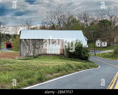 Grange le long de Utica Road, Lewistown, Maryland Banque D'Images