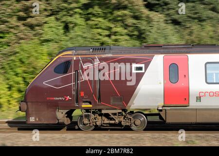 Virgin Cross Country, train de voyageurs, bogie de roues de transport ferroviaire du Royaume-Uni Banque D'Images