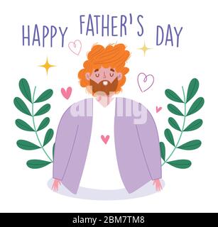 joyeux fête des pères, carte de voeux papa avec amour coeurs décoration florale illustration vectorielle Illustration de Vecteur