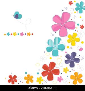 Carte de vœux à fond de fleurs abstraites colorées Illustration de Vecteur