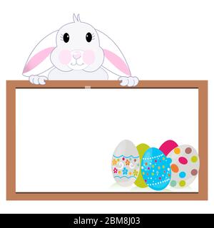 Vacances de Pâques Printemps fond d'oeufs colorés à base de lapin Illustration de Vecteur