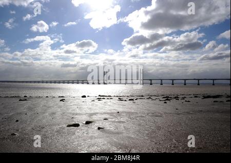 Deuxième croisement Severn vue de Blackrock, Portbrolett. Banque D'Images