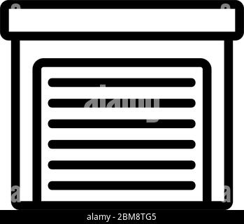 illustration du contour de l'icône de l'entrée automatique au garage Illustration de Vecteur