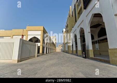 Rues vides à Souq Waqif, Doha, Qatar Banque D'Images