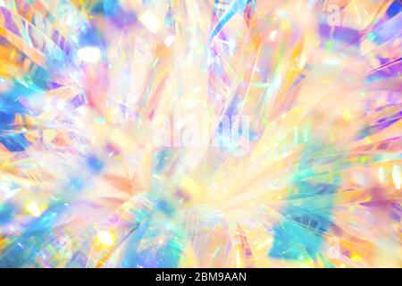 Abstrait magique angélique futuriste fête de vacances fond texture de holographique réfléchissant métallique papier aluminium ruban bouquet ornement avec heureux brillant Banque D'Images