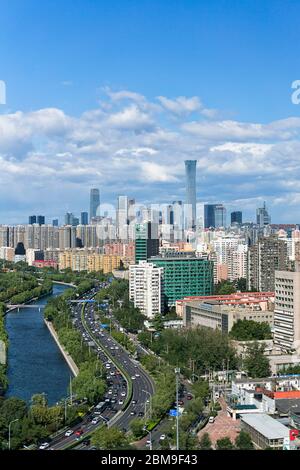 Beijing Skyline, vue abstraite des bâtiments Banque D'Images