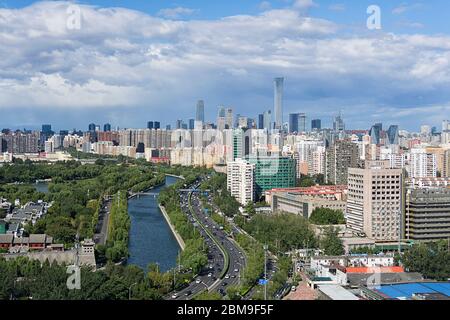 Beijing Skyline, vue abstraite des bâtiments Banque D'Images