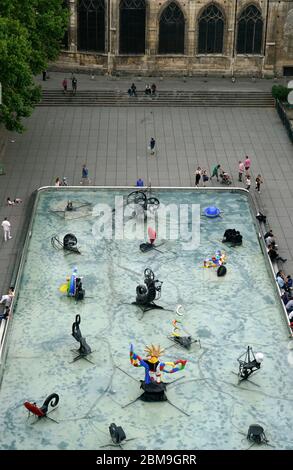 Fontaine Stravinsky au Centre Pompidou.Beaubourg.Paris.France Banque D'Images