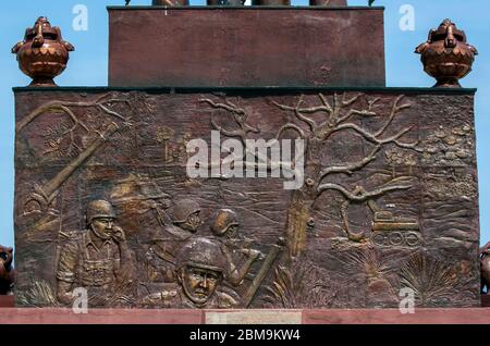 Une section du monument commémoratif de guerre du col de l'éléphant au Sri Lanka commémorant les troupes héroïques de l'armée sri-lankaise pendant la guerre civile. Banque D'Images