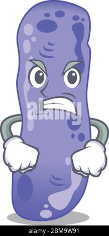 Mascotte concept de legionella avec visage en colère Illustration de Vecteur