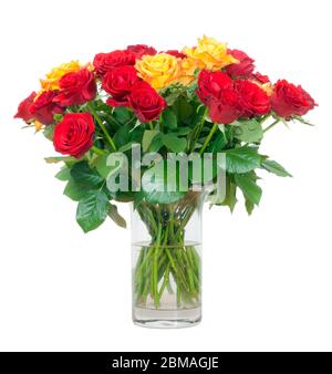 Rose ornementale (Rosa spec.), bouquet de roses dans un vase Banque D'Images