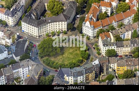 Rond-point Borsigplatz avec arbres et arbustes, 08.08.2019, Luftbild, Allemagne, Rhénanie-du-Nord-Westphalie, région de la Ruhr, Dortmund Banque D'Images