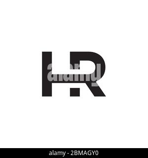 Concept de logo H R connecté entre les lettres Illustration de Vecteur