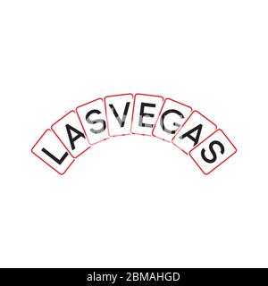 MODÈLE DE dessin vectoriel DE mot-symbole LAS VEGAS Illustration de Vecteur