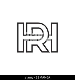 R H / H R lettre lignes dessin vectoriel Illustration de Vecteur