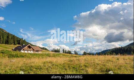 Le col de Lavazè (Passo Lavazè) dans le Tyrol du Sud, province de Bolzano : est l'un des paysages les plus fascinants du Val di Fiemme. Trentin-Haut-Adige. Dolomit Banque D'Images