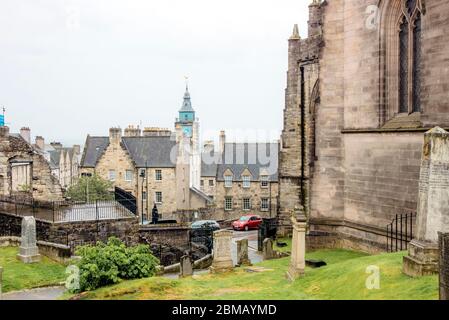 Stirling, Écosse/UK-21AUG2019: La vieille ville de Stirling vue sur la rue au début de l'automne. Banque D'Images