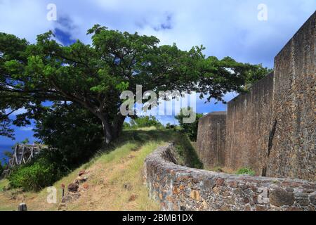 Site touristique Guadeloupe - les Saintes. Terre de Haut - fort Napoléon. Banque D'Images