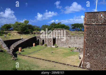Site touristique Guadeloupe - les Saintes. Terre de Haut - fort Napoléon. Banque D'Images